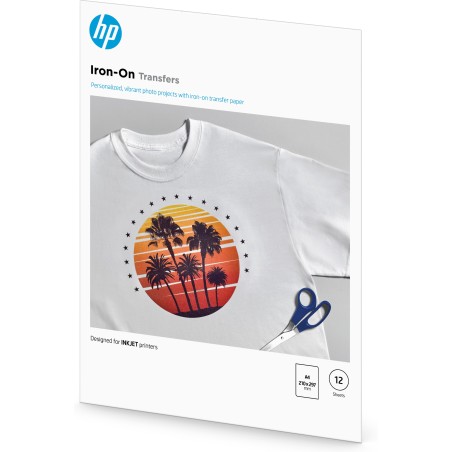 Transferencias para camisetas HP - 12 hojas  A4 210 x 297 mm