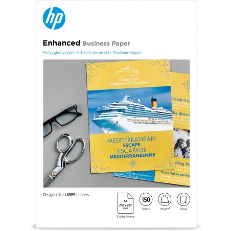 Papel láser brillante profesional HP de 150 g m²- 150 hojas A4 210 x 297 mm