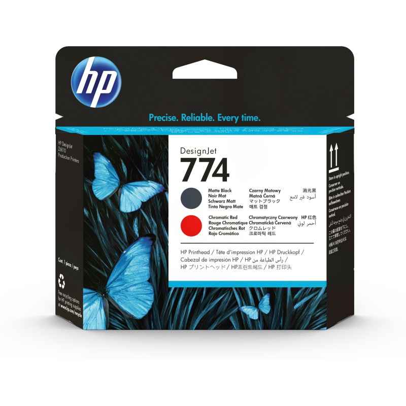 Cabezal de impresión negro mate rojo cromático HP DesignJet 774