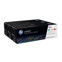 Pack de ahorro de 3 cartuchos de tóner original HP 131A cian magenta amarillo