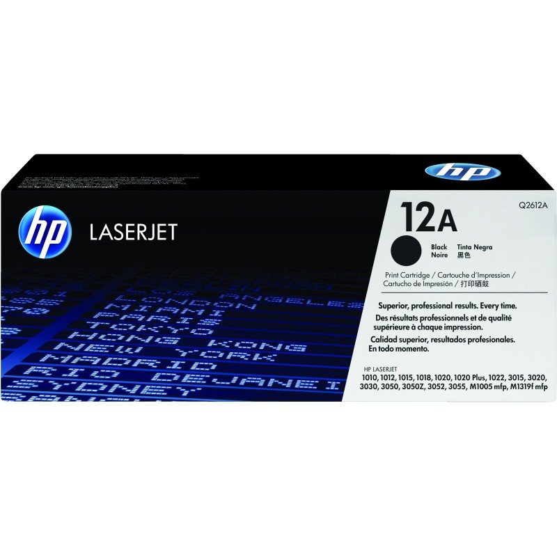 Cartucho de tóner original LaserJet HP 12A negro