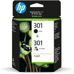 Pack de ahorro de 2 cartuchos de tinta original HP 301 negro Tri-color