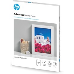 Papel fotográfico satinado con brillo HP Advanced - 25 hojas 13 x 18 cm sin bordes