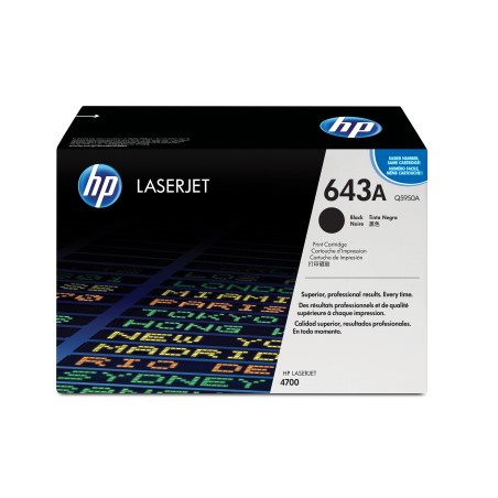 Cartucho de tóner original LaserJet HP 643A negro