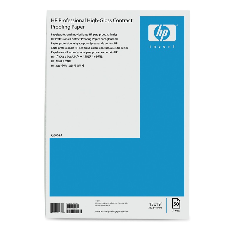 HP Prof High-gloss Contract Proofing Paper-50 sht A3+ 330 x 483 mm (13 x 19 in)