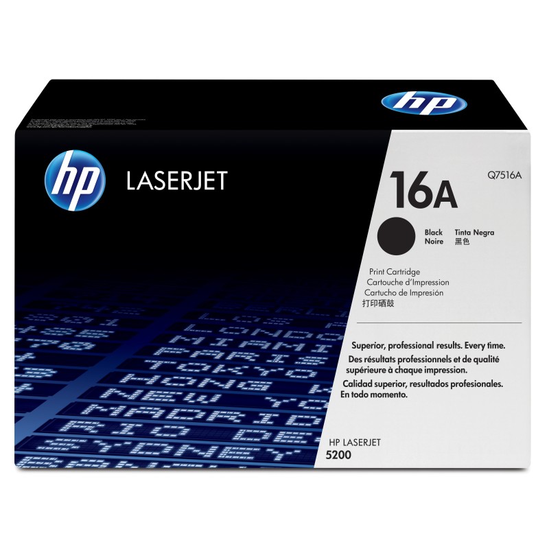 Cartucho de tóner original LaserJet HP 16A negro