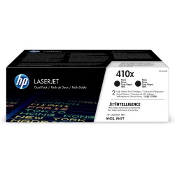 Paquete de 2 cartuchos de tóner negro Originales HP LaserJet 410X de alta capacidad