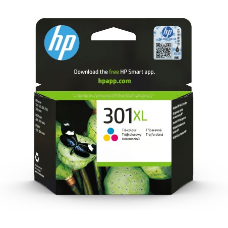 Cartucho de tinta original HP 301XL de alta capacidad Tri-color