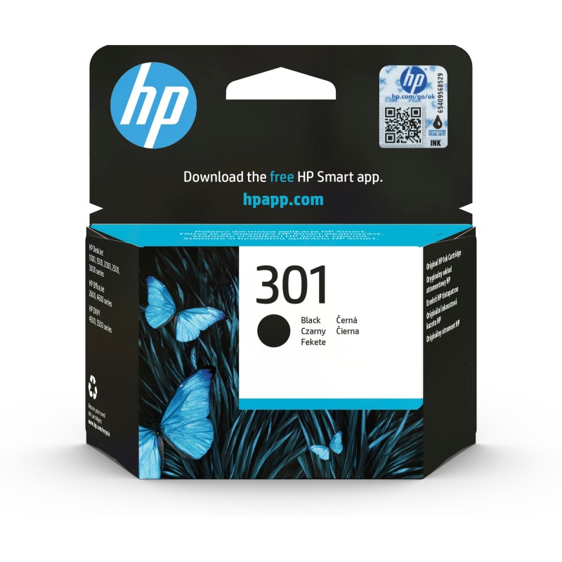 Cartucho de tinta original HP 301 negro