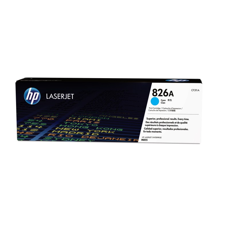 Cartucho de tóner original LaserJet HP 826A cian