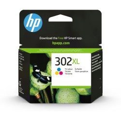 Cartucho de tinta original HP 302XL de alta capacidad tricolor