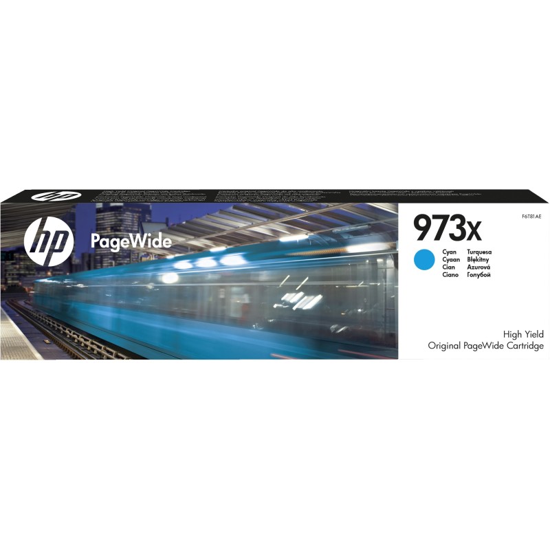 Cartucho cian original PageWide HP 973X de alto rendimiento