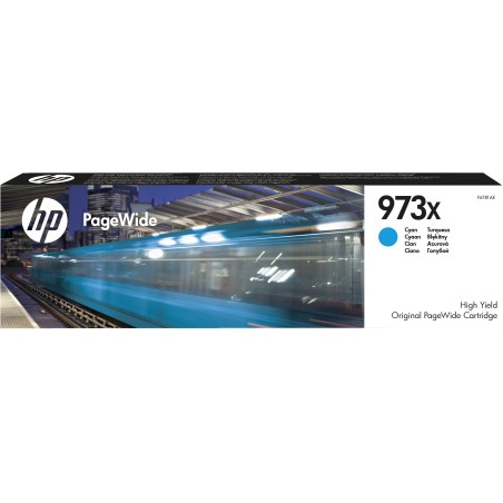 Cartucho cian original PageWide HP 973X de alto rendimiento