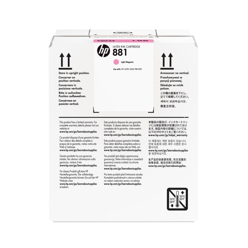 Cartucho de tinta Latex HP 881 magenta claro de 5 litros