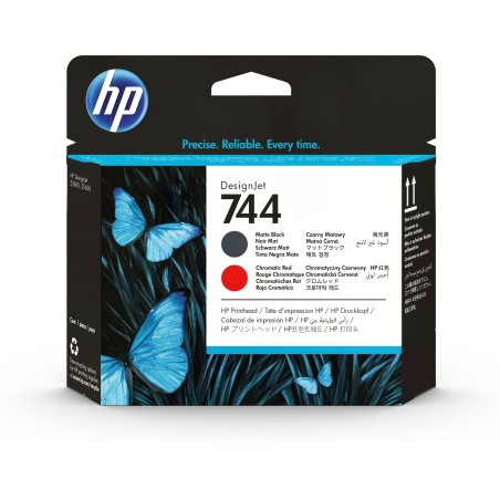 Cabezal de impresión HP DesignJet 744 negro mate rojo cromático