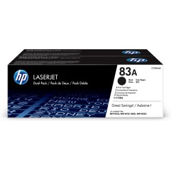 Pack de ahorro de 2 cartuchos de tóner original LaserJet HP 83A negro