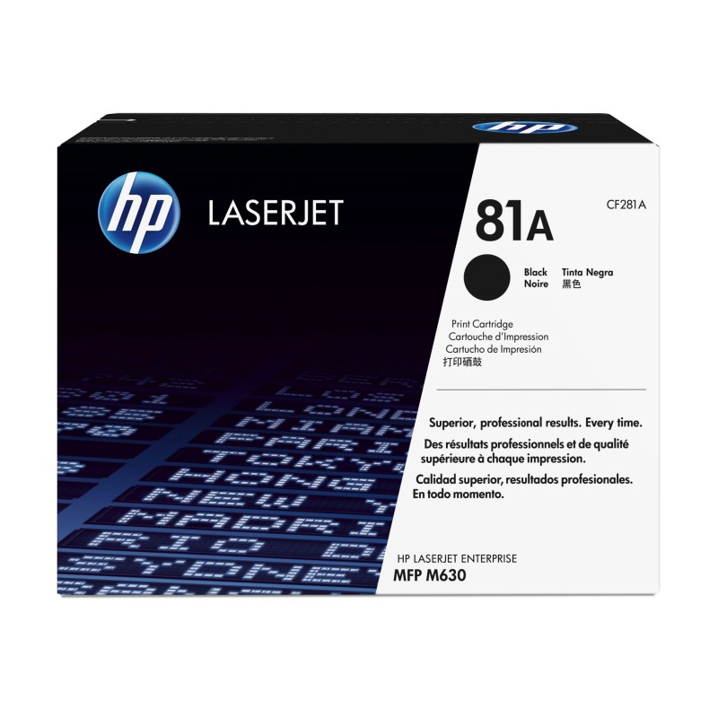 Cartucho de tóner original LaserJet HP 81A negro