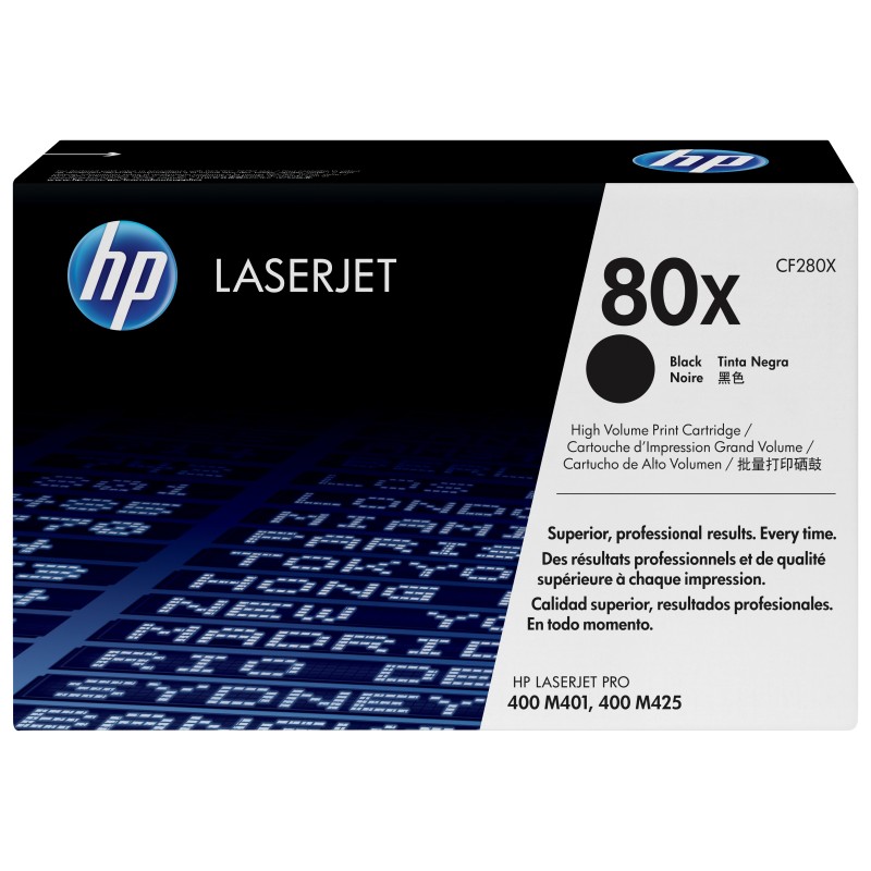 Cartucho de tóner original LaserJet HP 80X de alta capacidad negro