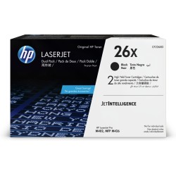 Paquete de 2 cartuchos de tóner negro Originales HP LaserJet 26X de alta capacidad