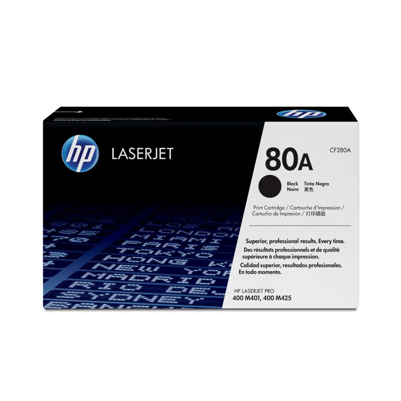 Cartucho de tóner original LaserJet HP 80A negro