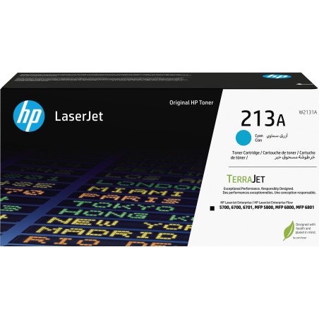 Cartucho de tóner Original HP LaserJet 213A cian