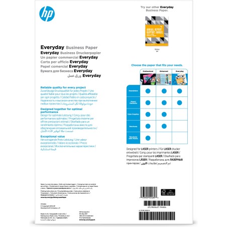 Papel profesional HP Everyday para impresora láser  A3 brillante 120 g