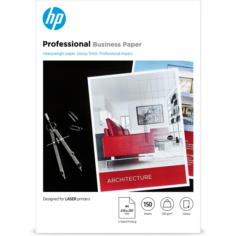 Papel profesional HP para impresora láser  A4 brillante 200 g