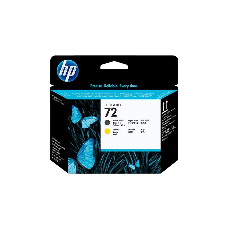 Cabezal de impresión DesignJet HP 72 negro mate y amarillo