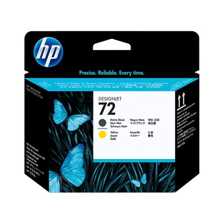 Cabezal de impresión DesignJet HP 72 negro mate y amarillo