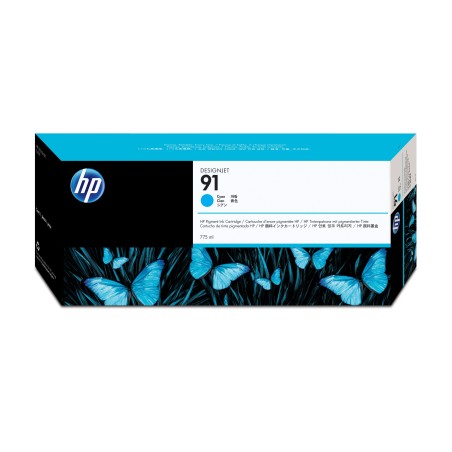 Cartucho de tinta HP 91 pigmentada cian de 775 ml