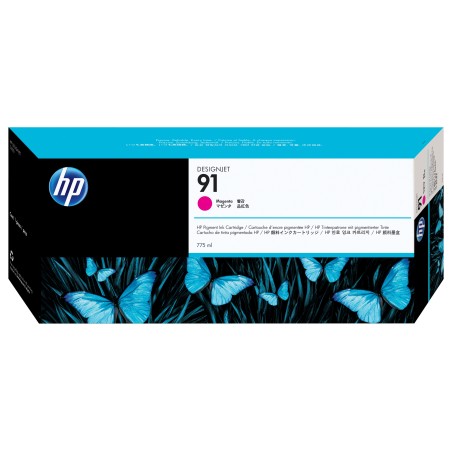 Cartucho de tinta HP 91 pigmentada magenta de 775 ml