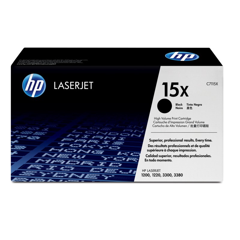 Cartucho de tóner original LaserJet HP 15X de alta capacidad negro