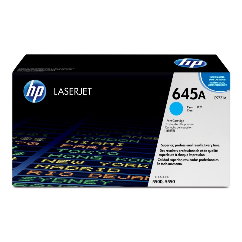 Cartucho de tóner original LaserJet HP 645A cian