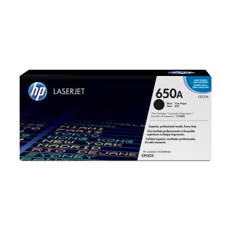 Cartucho de tóner original LaserJet HP 650A negro