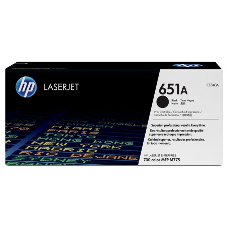 Cartucho de tóner original LaserJet HP 651A negro