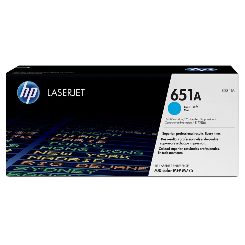 Cartucho de tóner original LaserJet HP 651A cian