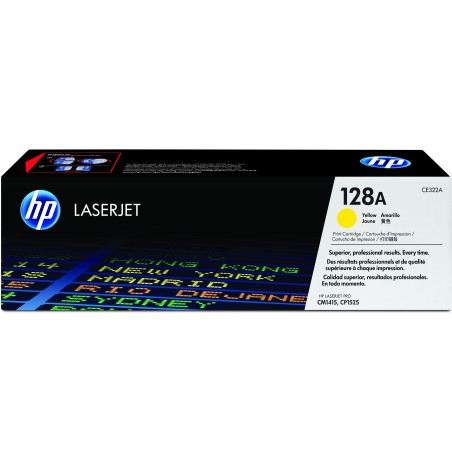 Cartucho de tóner original LaserJet HP 128A amarillo