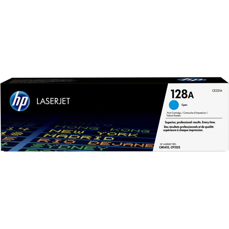 Cartucho de tóner original LaserJet HP 128A cian