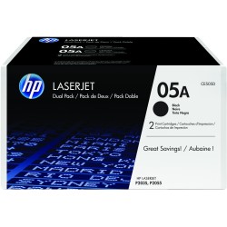 Pack de 2 cartuchos de tóner originales HP 05A LaserJet negro