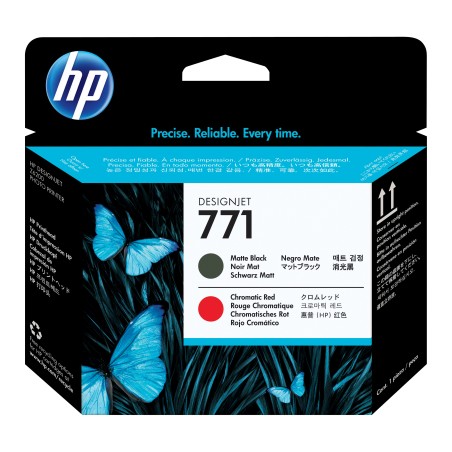 Cabezal de impresión DesignJet HP 771 negro mate rojo cromático