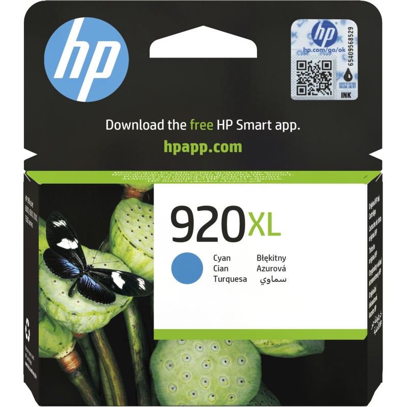 Cartucho de tinta original HP 920XL de alta capacidad cian