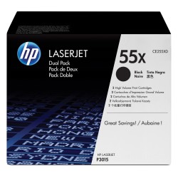 Pack de ahorro de 2 cartuchos de tóner original LaserJet HP 55X de alta capacidad negro