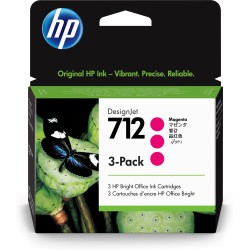 Paquete de 3 cartuchos de Tinta HP DesignJet 712 magenta de 29 ml