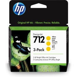 Paquete de 3 cartuchos de Tinta HP DesignJet 712 amarillo de 29 ml