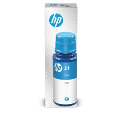 Botella de tinta Original HP 31 cian 70 ml