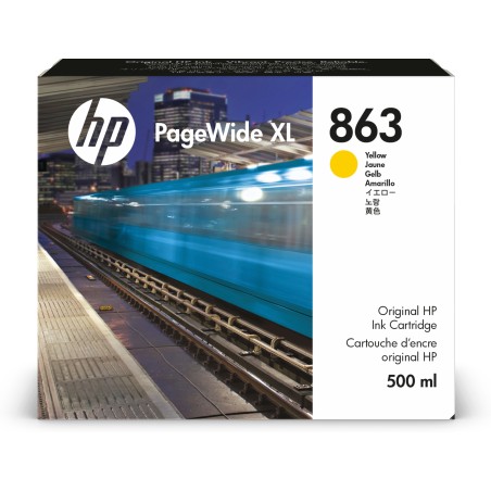 Cartucho de tinta amarilla HP PageWide XL 863 de 500 ml