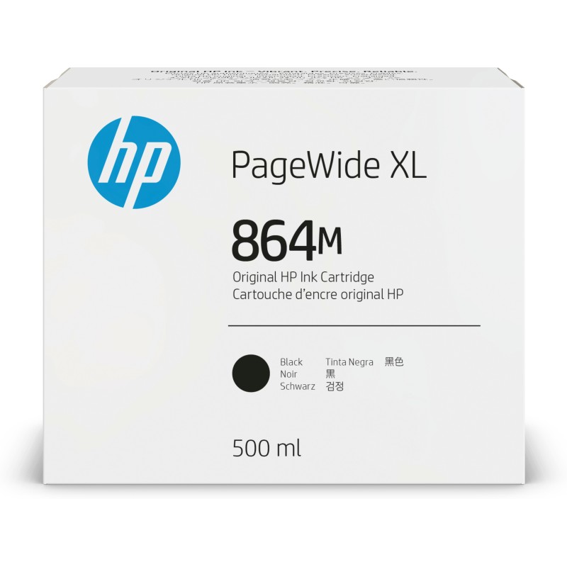 Cartucho de tinta negra HP PageWide XL 864M de 500 ml