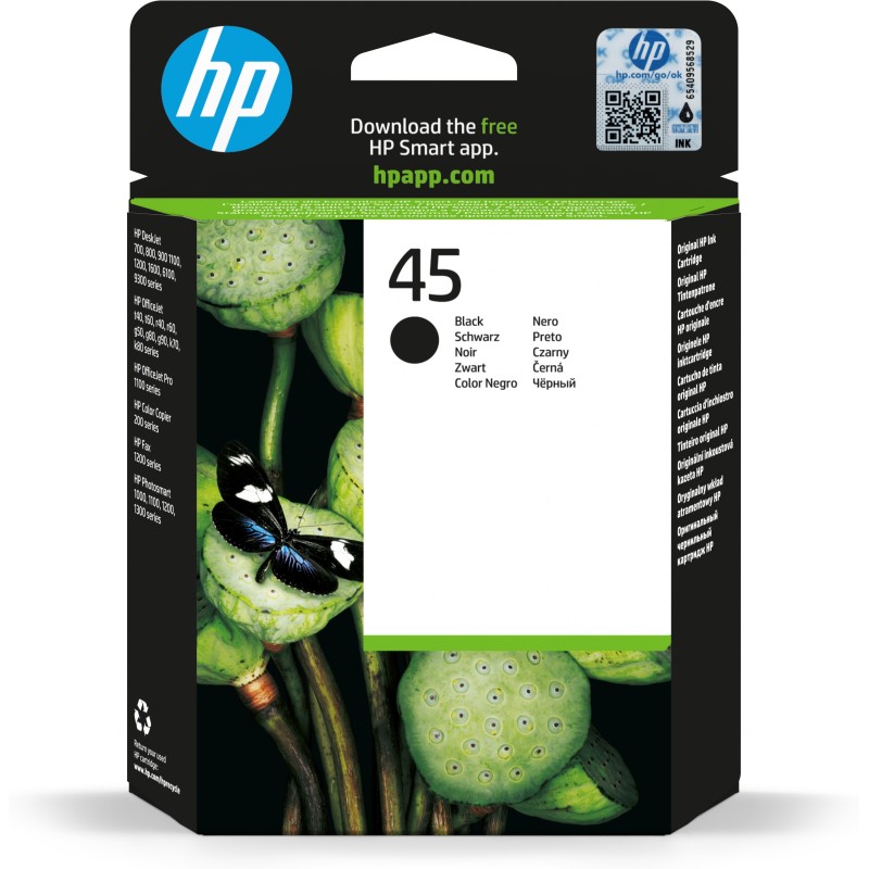 Cartucho de tinta original HP 45 grande negro