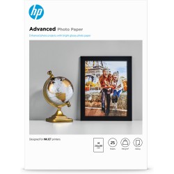 Papel fotográfico satinado avanzado HP - 25 hojas  A4  210 x 297 mm