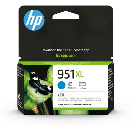 Cartucho de tinta original HP 951XL de alta capacidad cian